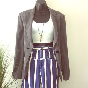 Anne Klein Grey & Black Check Blazer